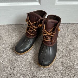 Sperry Women's Brown and Black Rain Boots